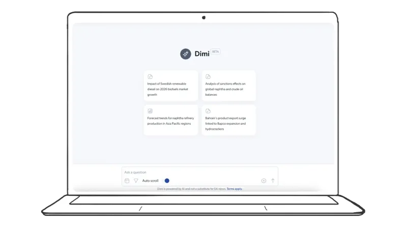 Energy Aspects AI assistant web screenshot Dimi
